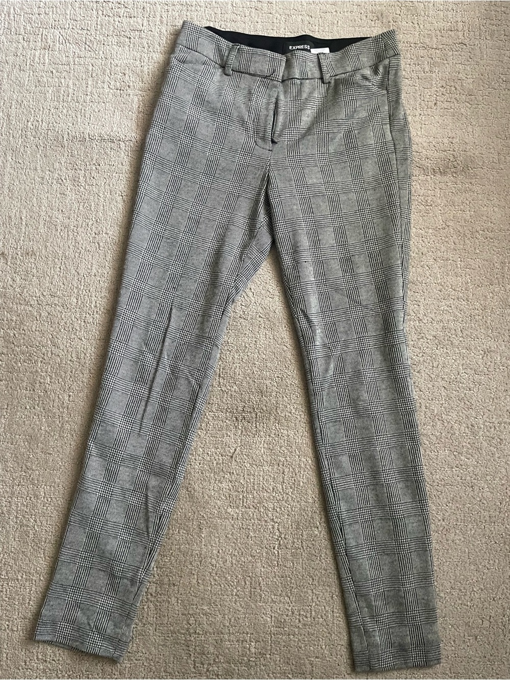 Express Black and White Glen Plaid Skinny Dress Pants